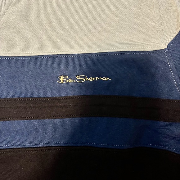 BEN SHERMAN BLUE COLOURBLOCK SWEATSHIRT - Picture 6 of 6